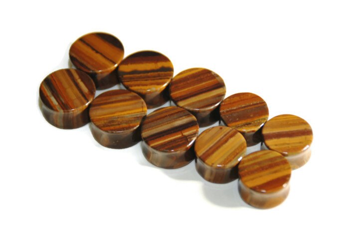 Tiger Iron Stone Plugs – Double Flared Ear Gauges