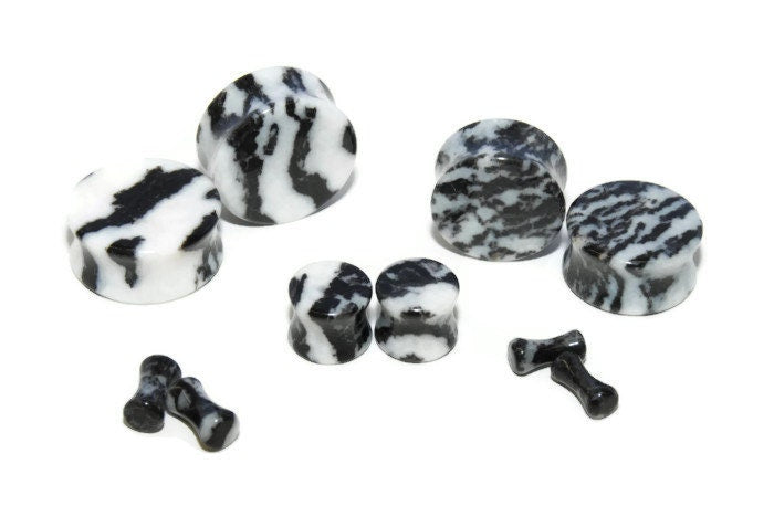 Zebra Jasper Stone Plugs – Double Flared Ear Gauges