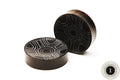 Ebony Wood White Circle Inlay Plugs – Double Flared