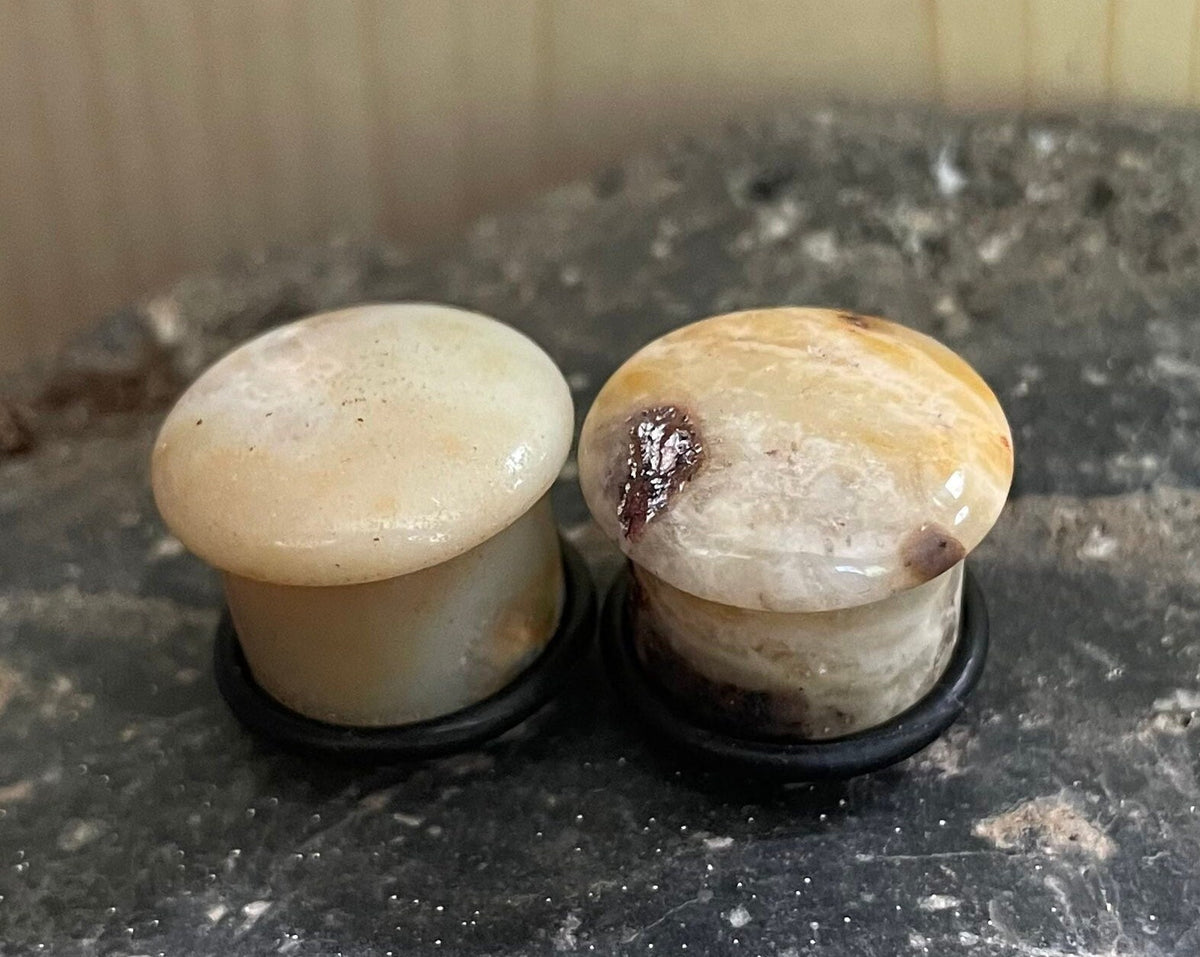 OOAK Brown Amazonite Plugs – 9/16" (14mm) Single Flared