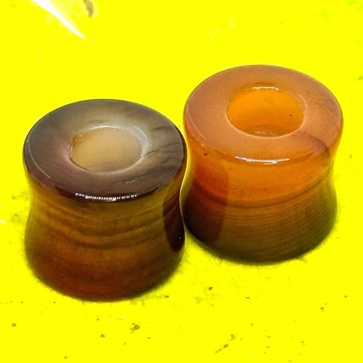 OOAK Red Agate Stone Tunnels – 1/2" (13mm)