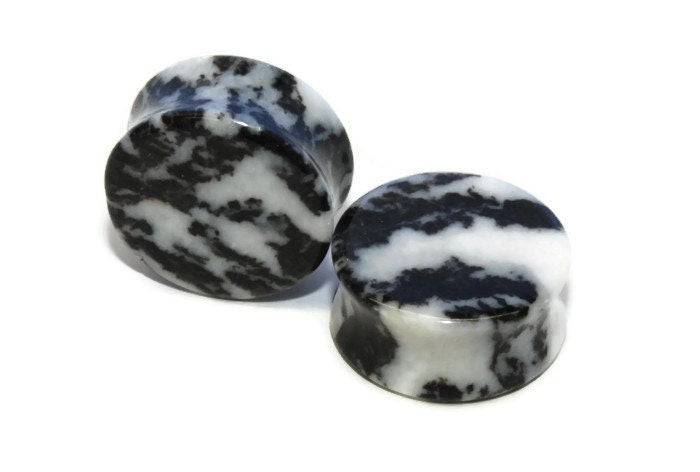Zebra Jasper Stone Plugs – Double Flared Ear Gauges