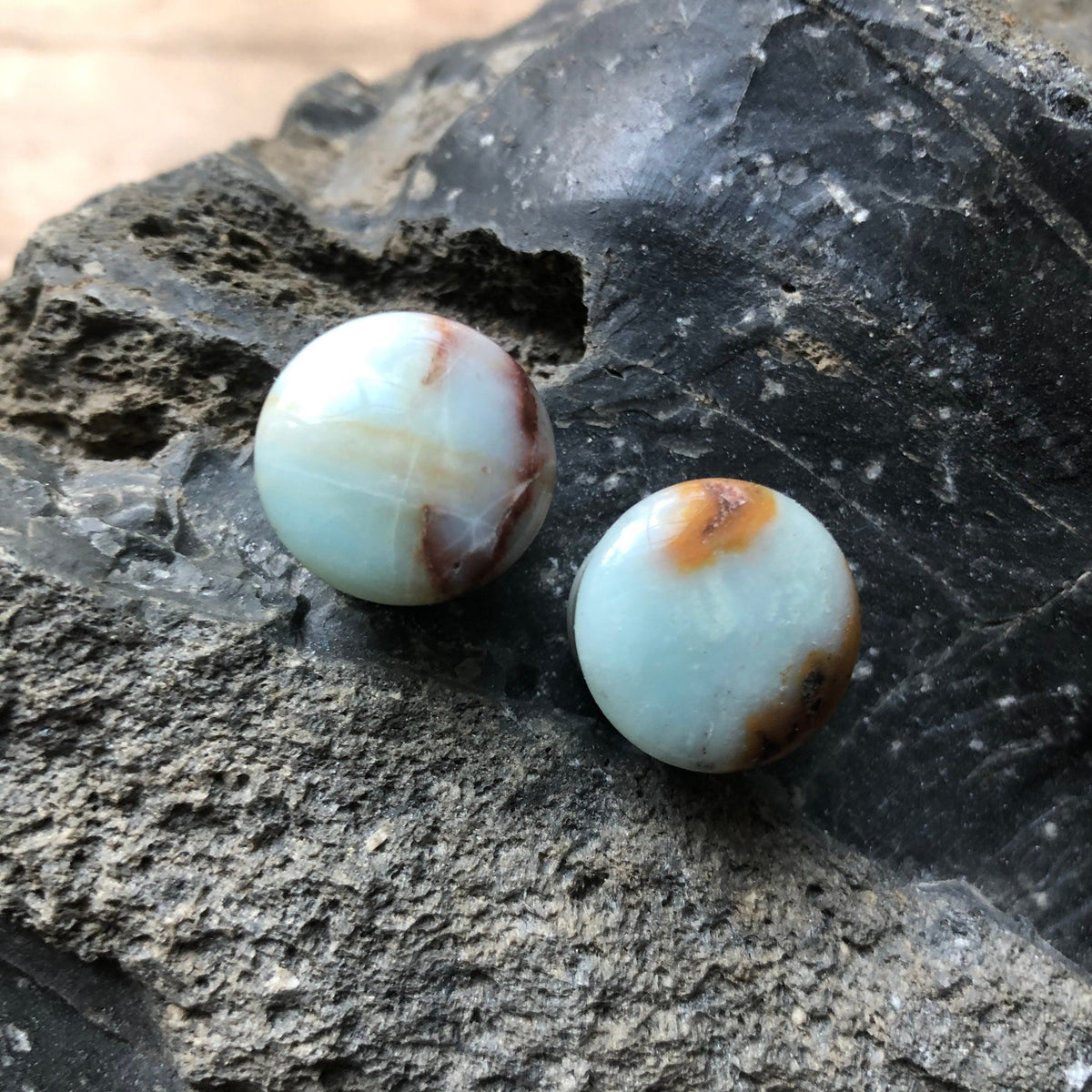 OOAK Amazonite Plugs – 9/16" (14mm)