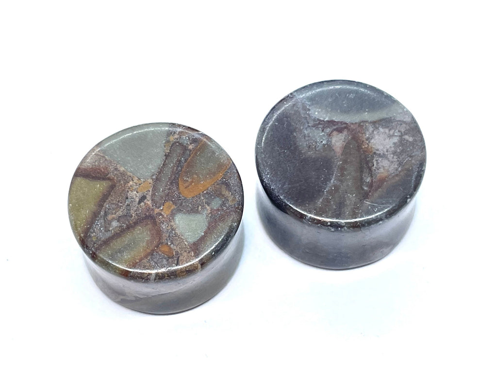OOAK Black Jasper Stone Plugs – 3/4" (19mm)