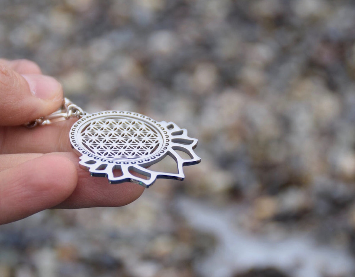 Lotus & Flower of Life Magnetic Clasp Earrings