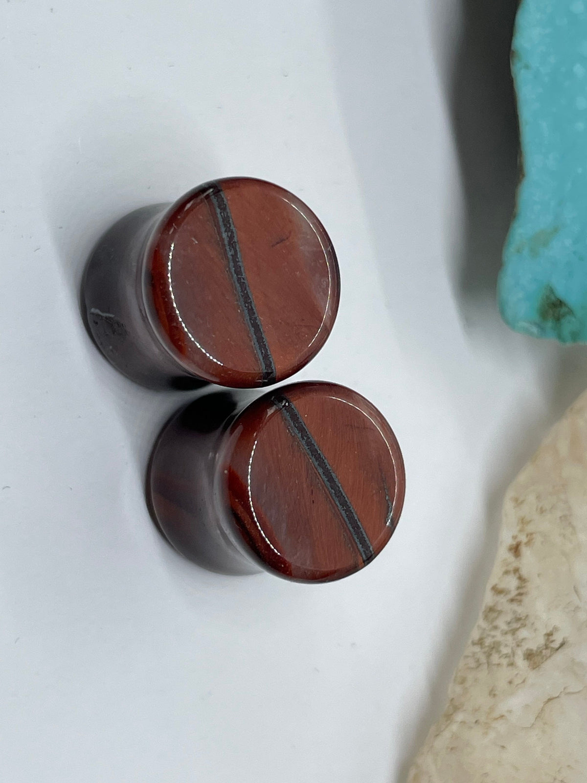 OOAK Red Tiger’s Eye Plugs – 7/16" (11mm)