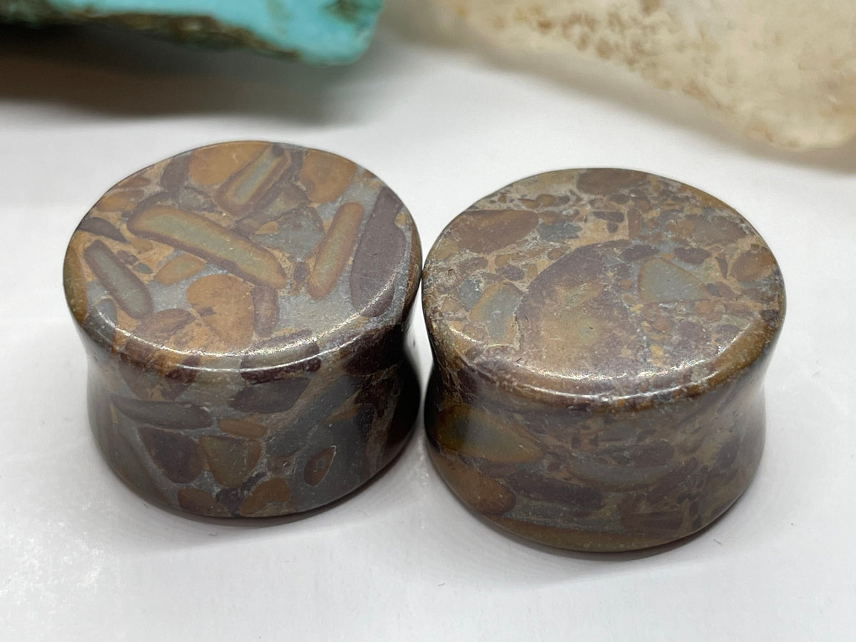 OOAK Bamboo Jasper Plugs – 3/4" (19mm)
