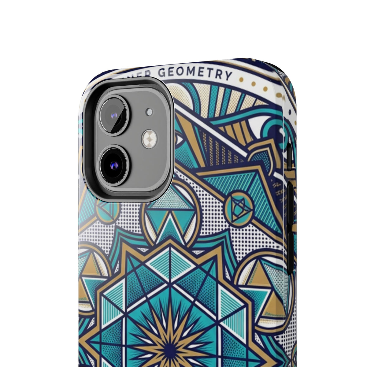 Tough Phone Case — Blue Geometric Mandala Protective Phone Cover