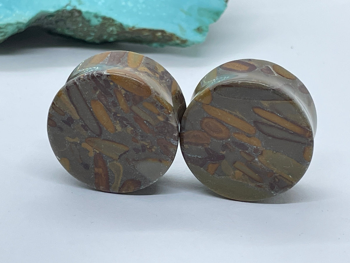 OOAK Jasper Stone Plugs – 1" (25mm)