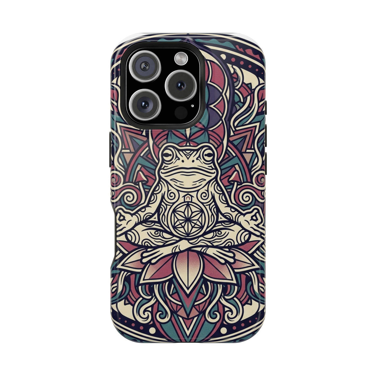 Meditative Frog Mandala Phone Case — Impact‑Resistant Protective Cover