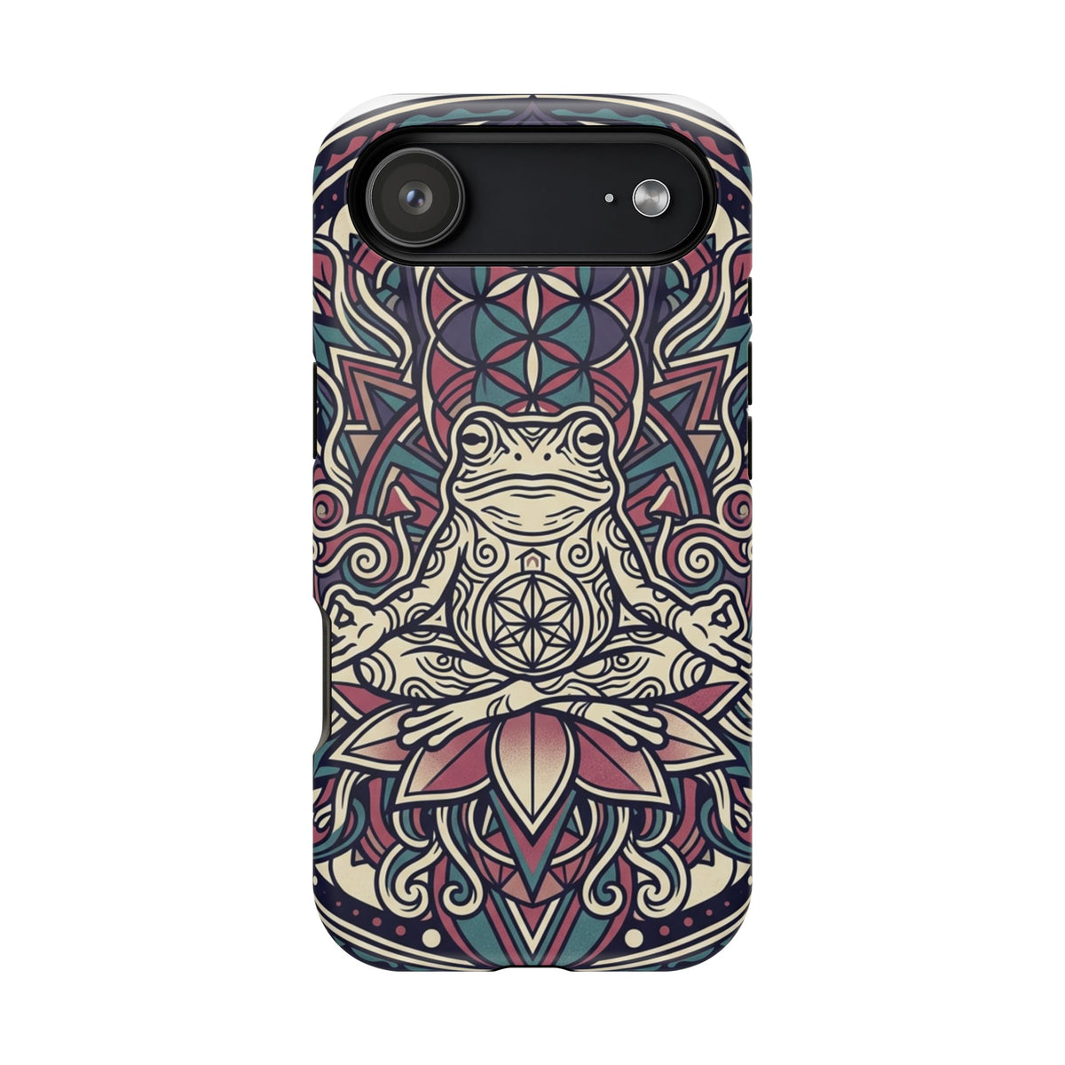 Meditative Frog Mandala Phone Case — Impact‑Resistant Protective Cover