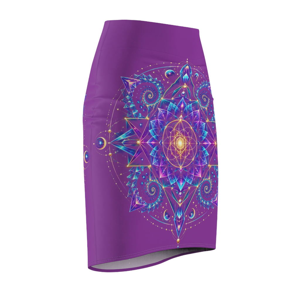 Geometric Mandala Pencil Skirt (AOP)