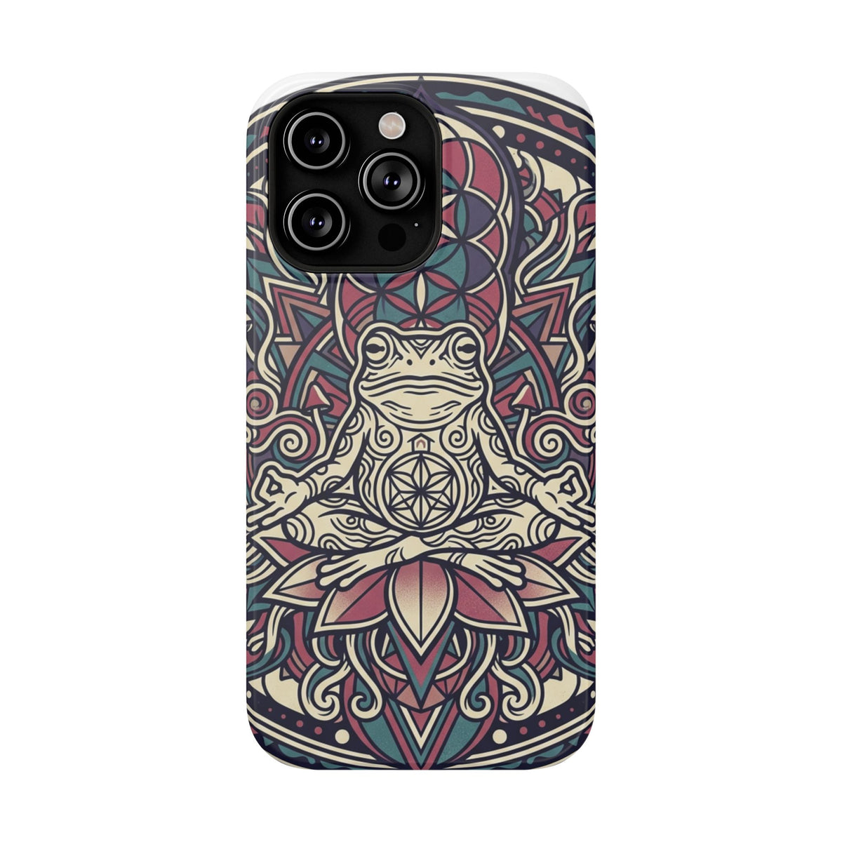 Meditative Frog Mandala Phone Case — Impact‑Resistant Protective Cover