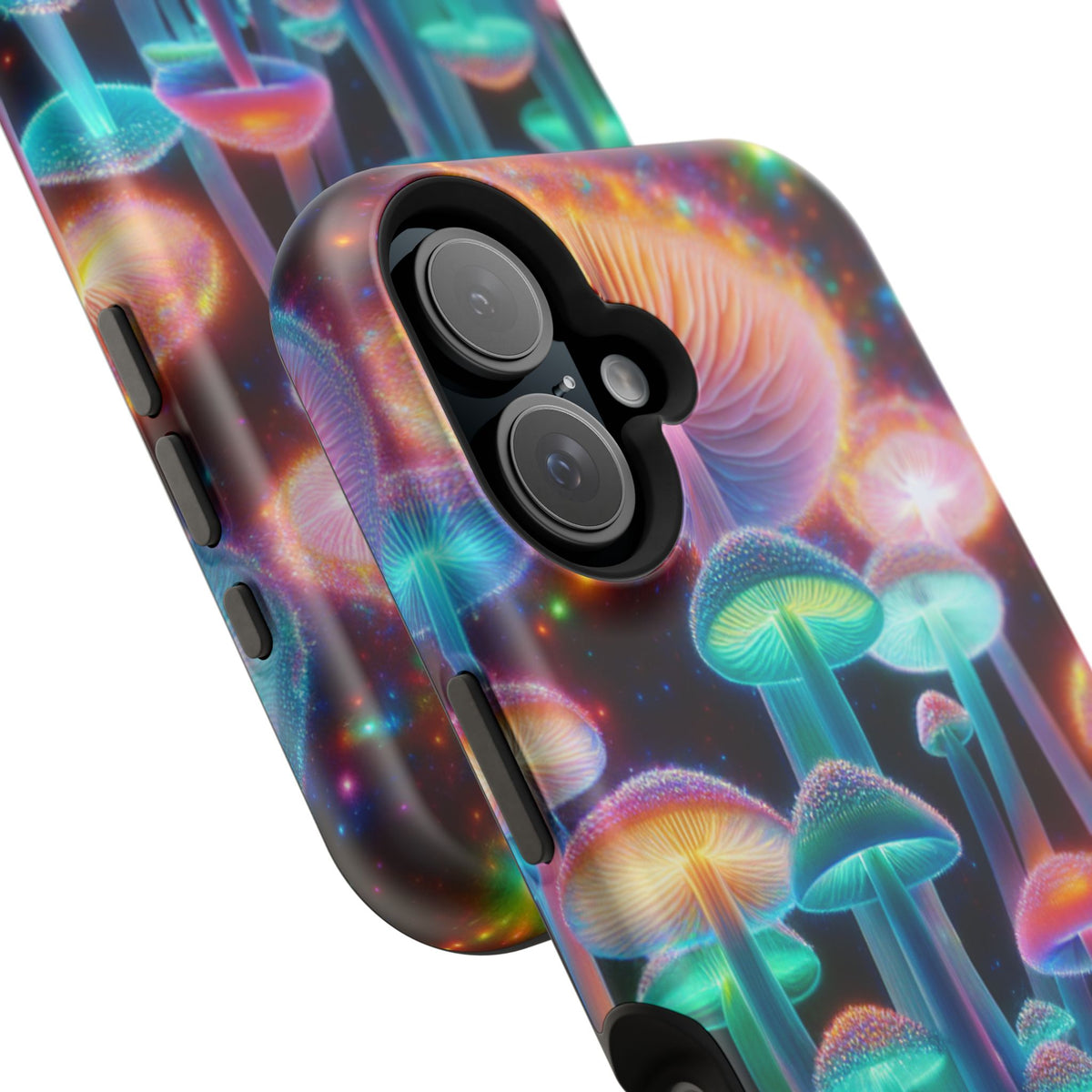 Psychedelic Neon Mushroom Phone Case — Protective Cosmic Art iPhone Cover