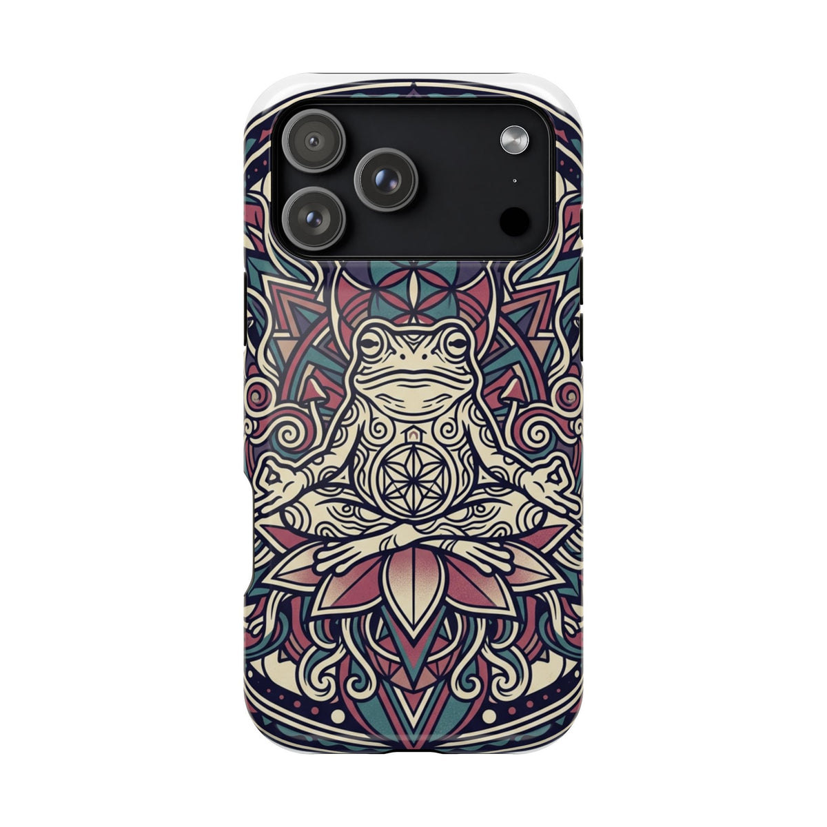 Meditative Frog Mandala Phone Case — Impact‑Resistant Protective Cover