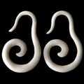 Bone Drop Spiral Earrings – Hand-Carved Ear Gauges