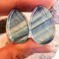 OOAK Teal Fluorite Teardrop Plugs – 7/8" (22mm)