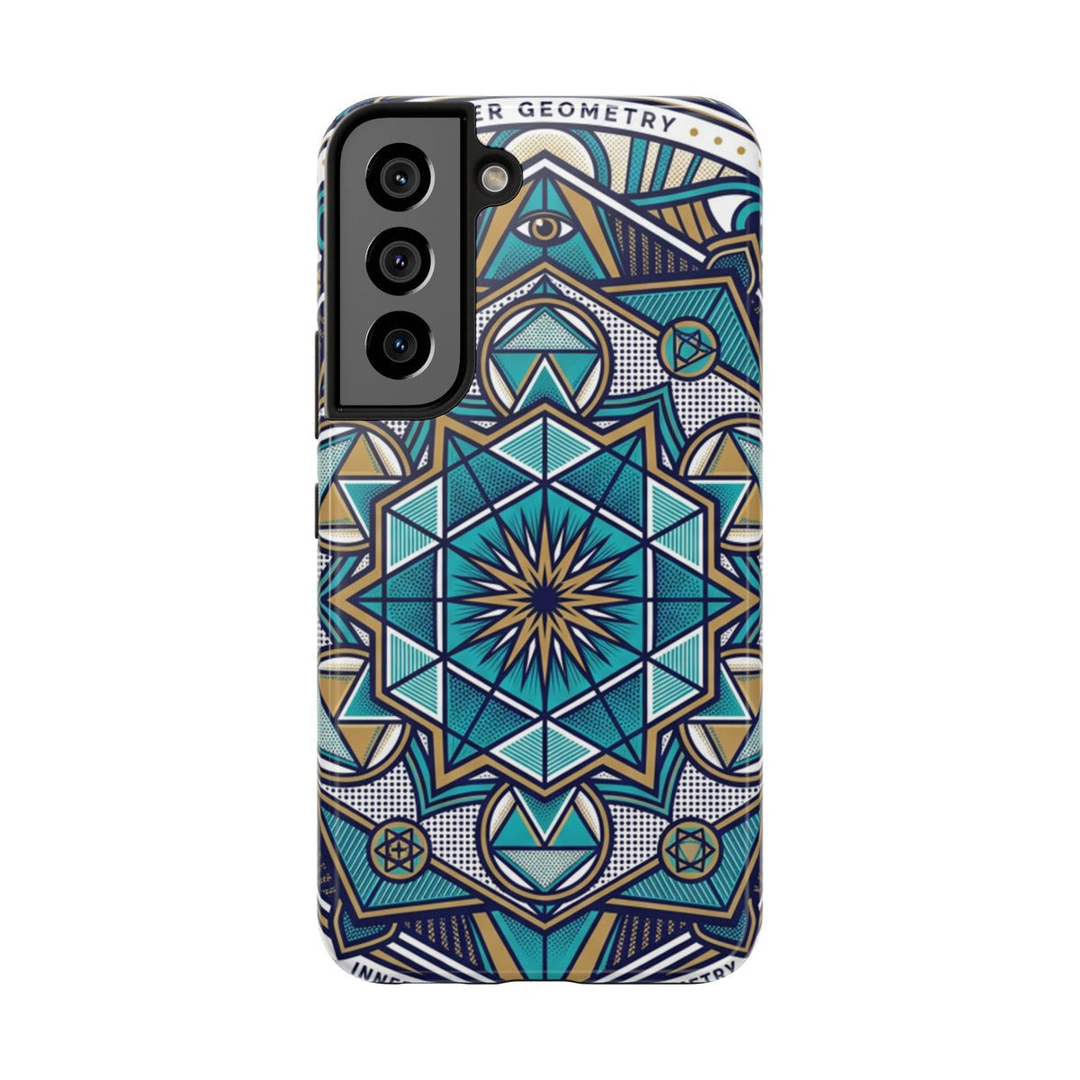 Tough Phone Case — Blue Geometric Mandala Protective Phone Cover