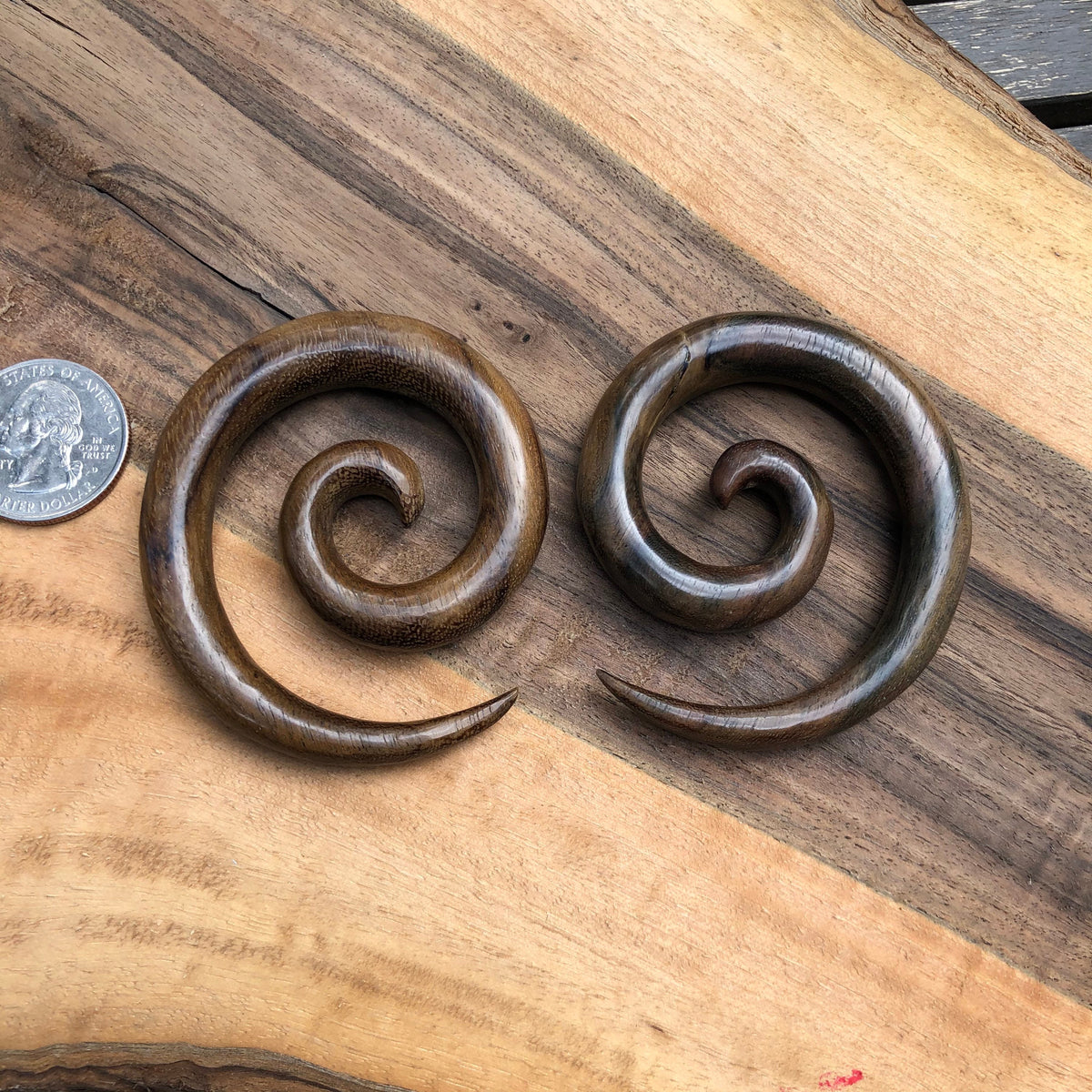 Sono Wood Spiral Ear Gauges – Organic Wood Earrings