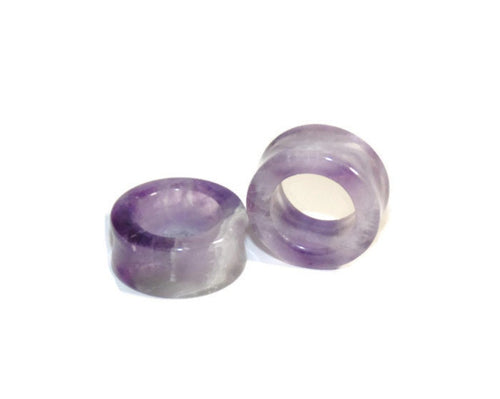 Amethyst Stone Tunnels – Double Flared Ear Gauges