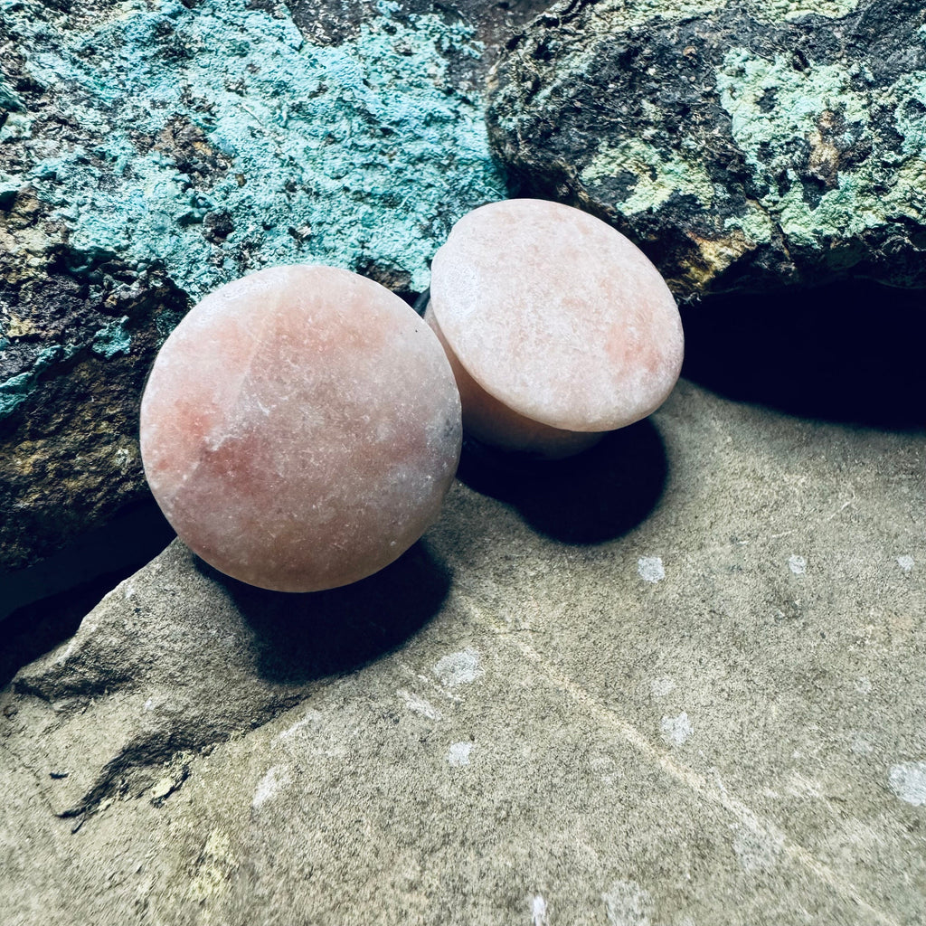 OOAK Pink Chinese Jasper Plugs – 7/8" (22mm) Single Flared