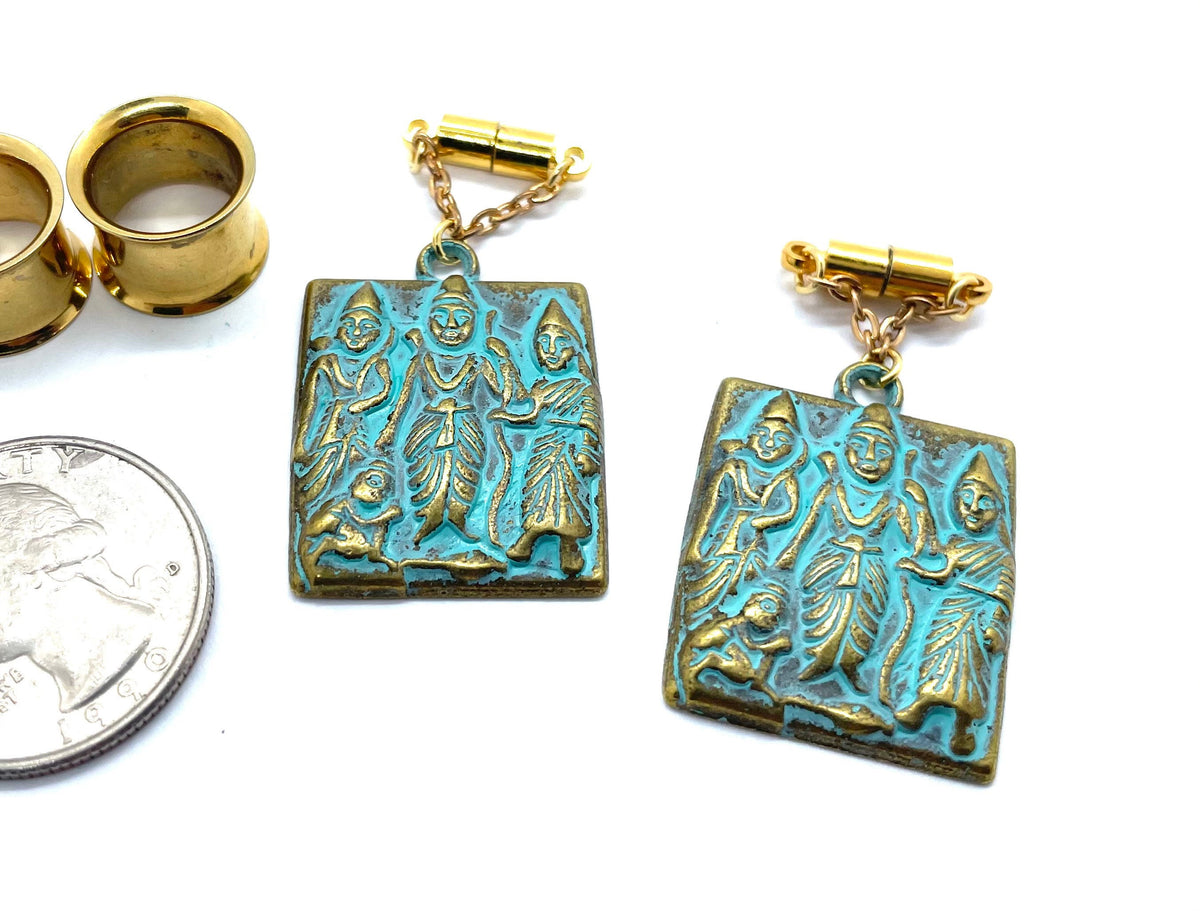 Patina Apsara Magnetic Clasp Gauged Earrings
