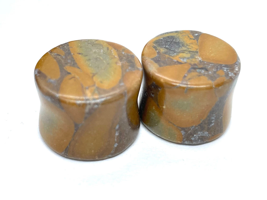 OOAK Jasper Stone Plugs – 5/8" (16mm)