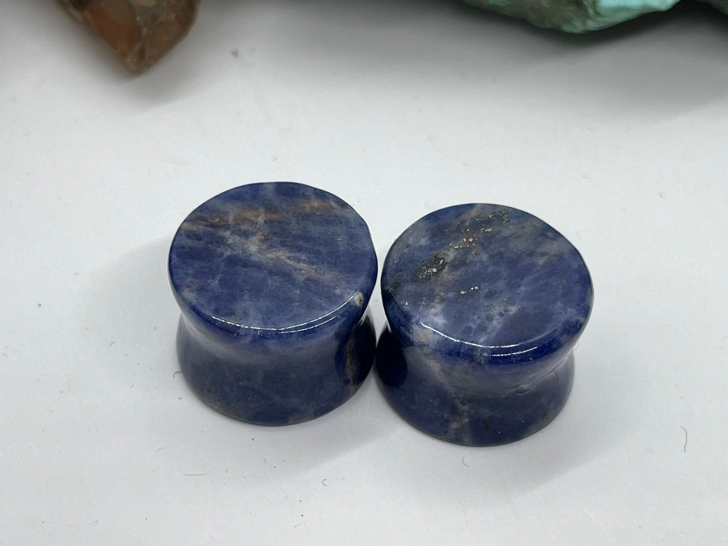 OOAK Sodalite Stone Plugs – 5/8" (16mm)
