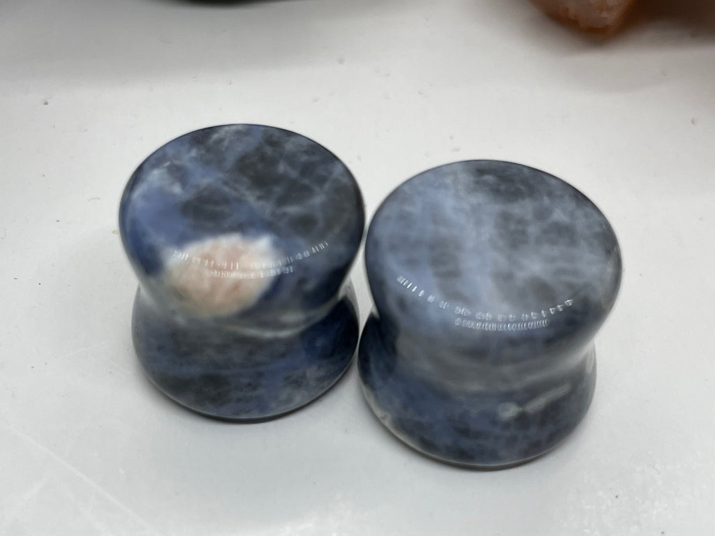 OOAK Sodalite Stone Plugs – 9/16" (14mm)
