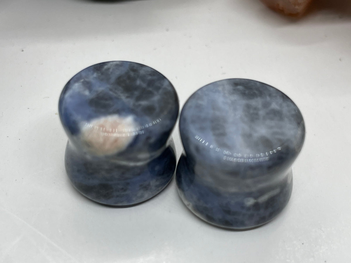 OOAK Sodalite Stone Plugs – 9/16" (14mm)
