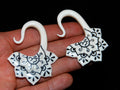 Om Lotus Flower Bone Earrings – Horn Inlay Gauges