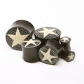Ebony Wood Bullseye Star Inlay Plugs – Reversible