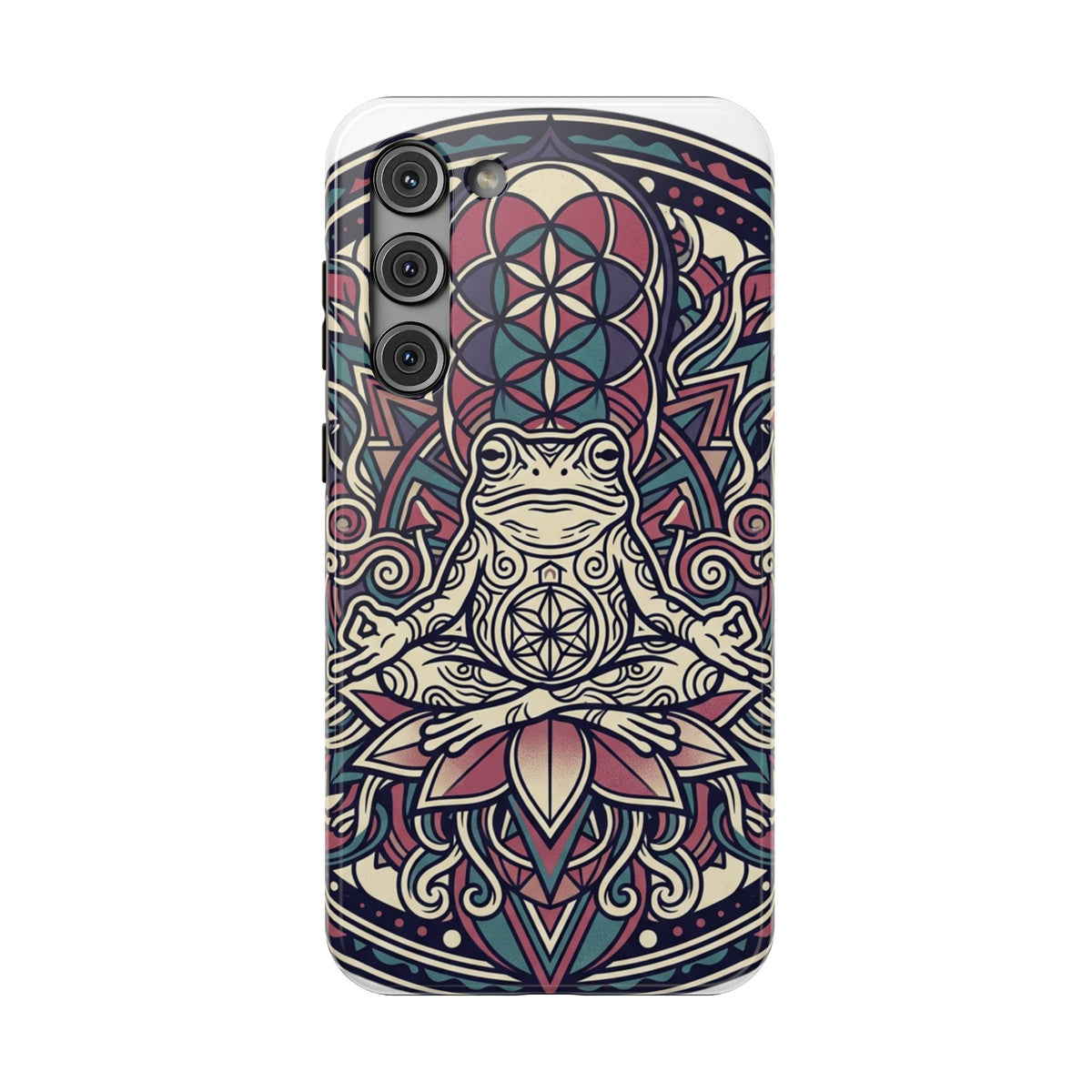 Meditative Frog Mandala Phone Case — Impact‑Resistant Protective Cover