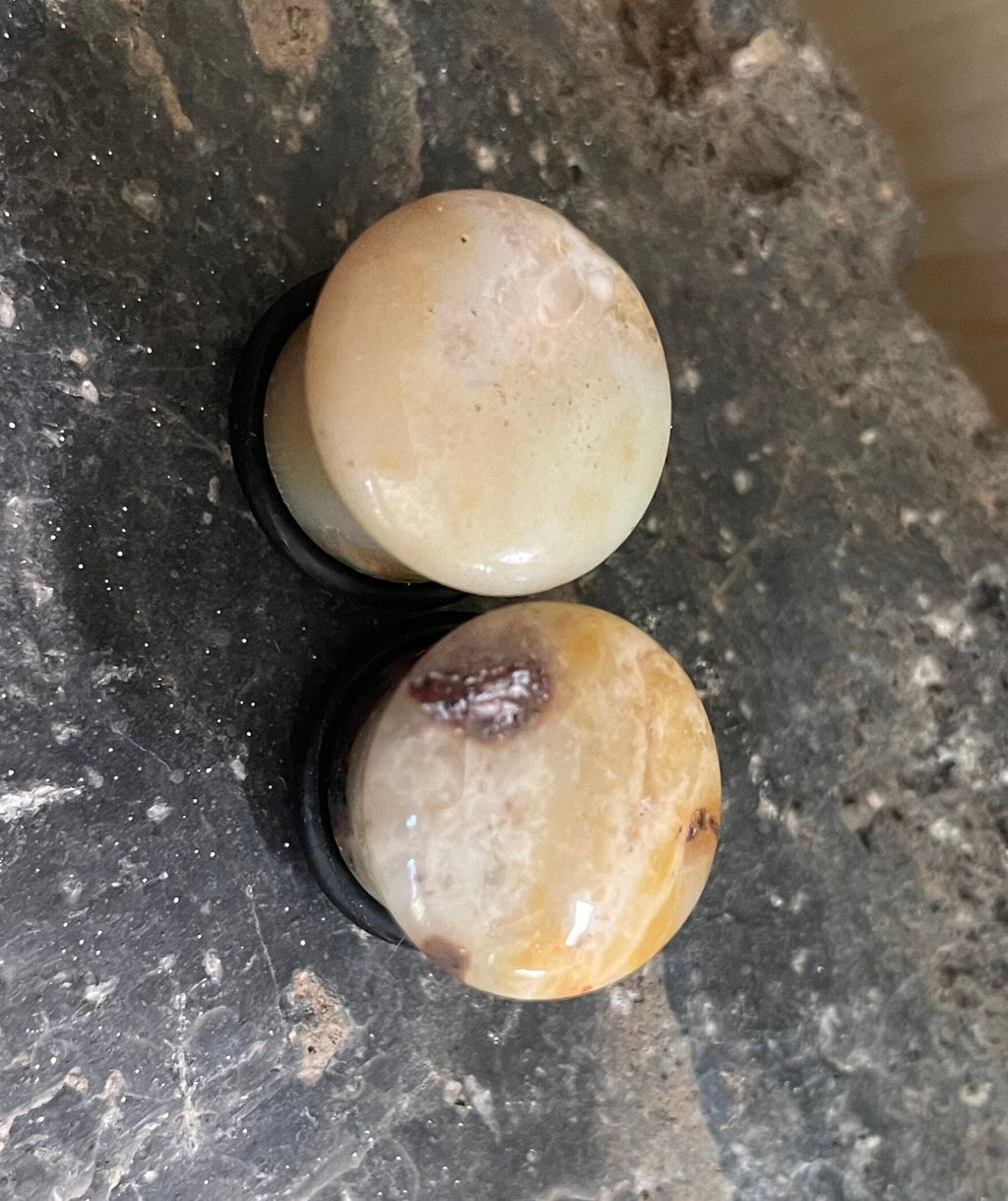 OOAK Brown Amazonite Plugs – 9/16" (14mm) Single Flared