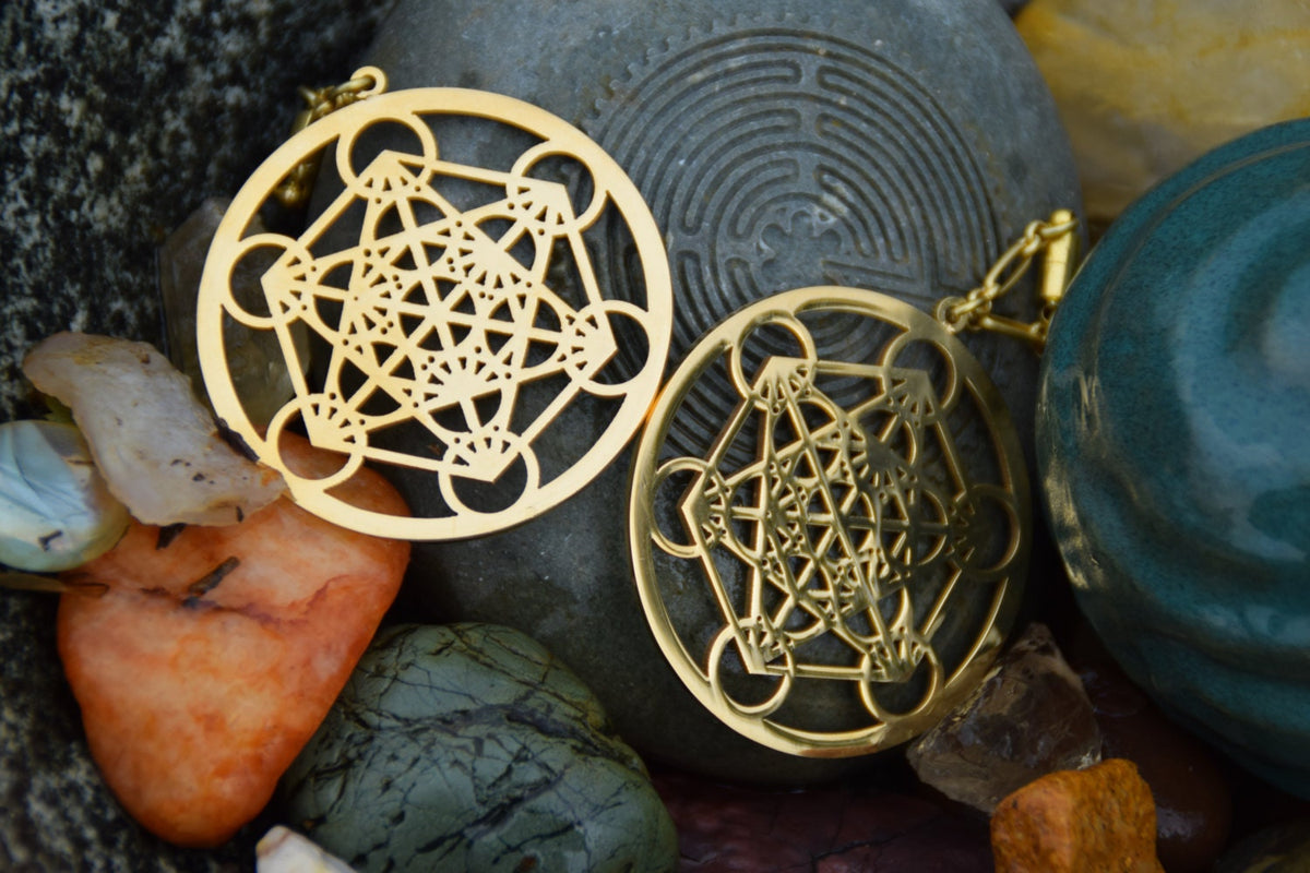 Metatron's Cube Magnetic Clasp Gauged Earrings