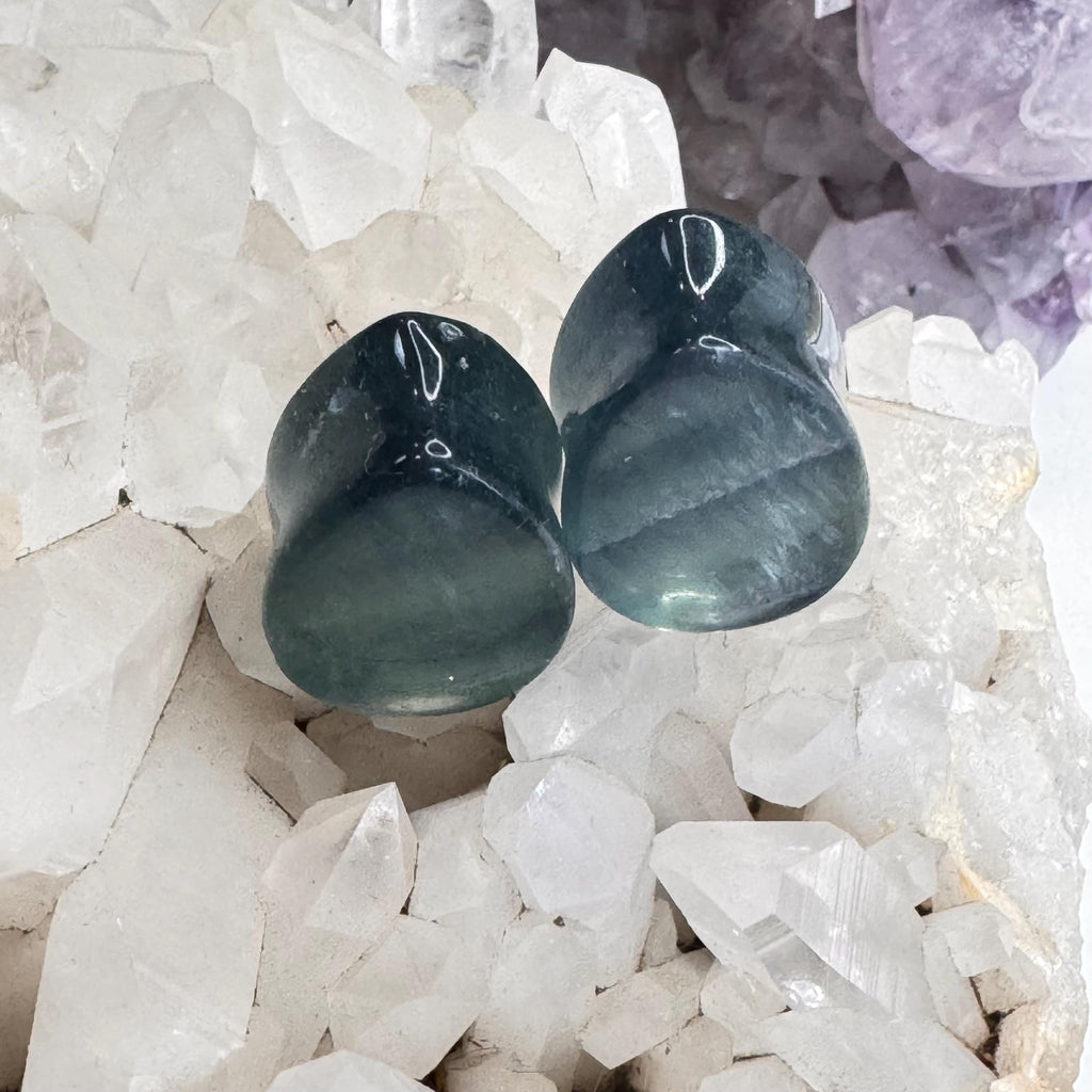 OOAK Teal Fluorite Teardrop Plugs – 7/8" (22mm)