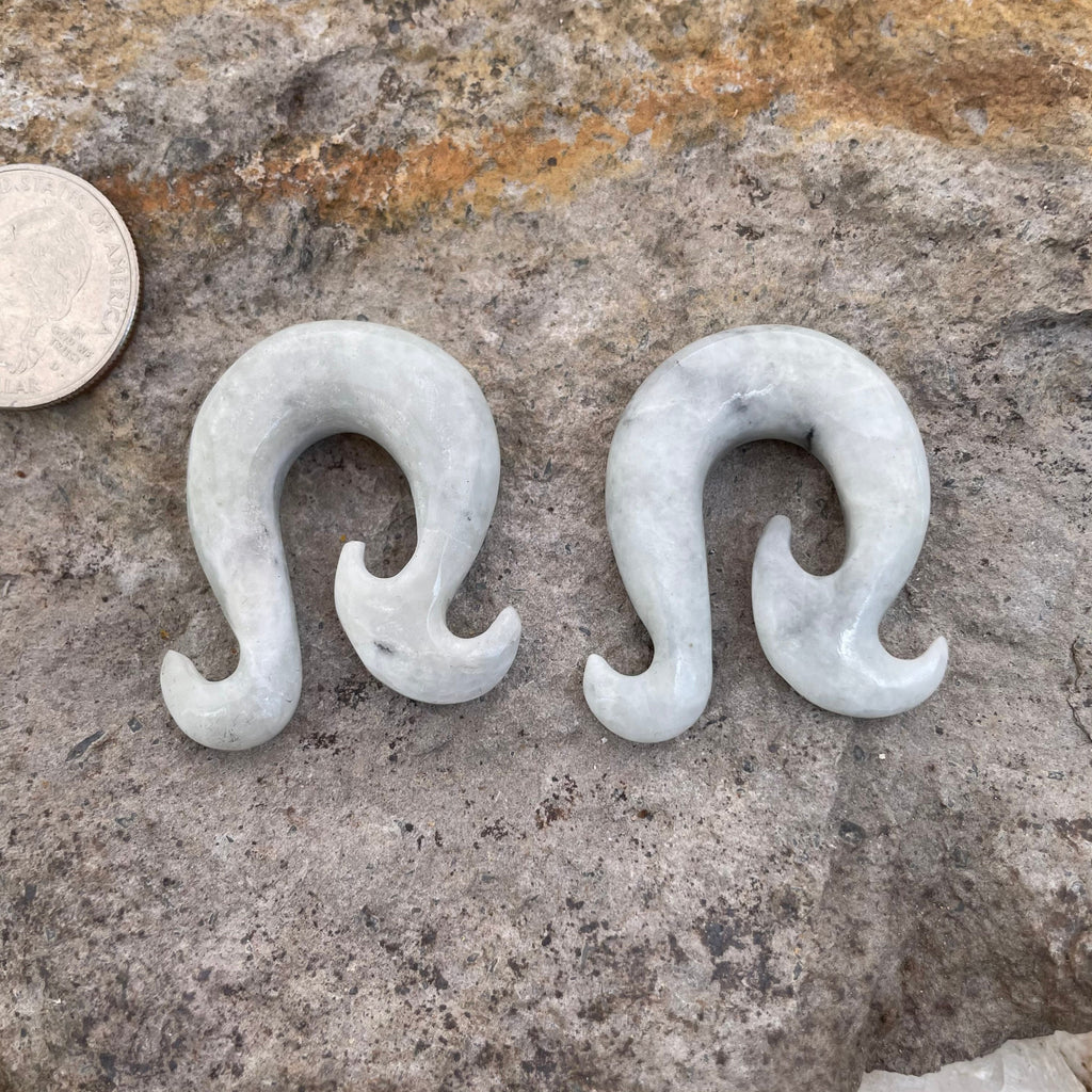 OOAK Jadeite Wave Hook Earrings – 00g (9.5mm)