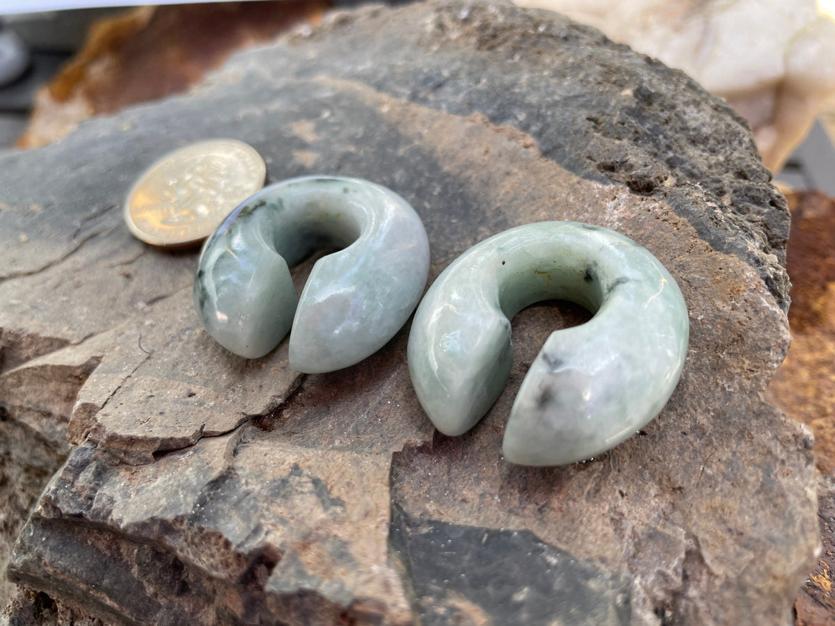 OOAK Green Jadeite Donut Earrings – 1/2" (13mm)