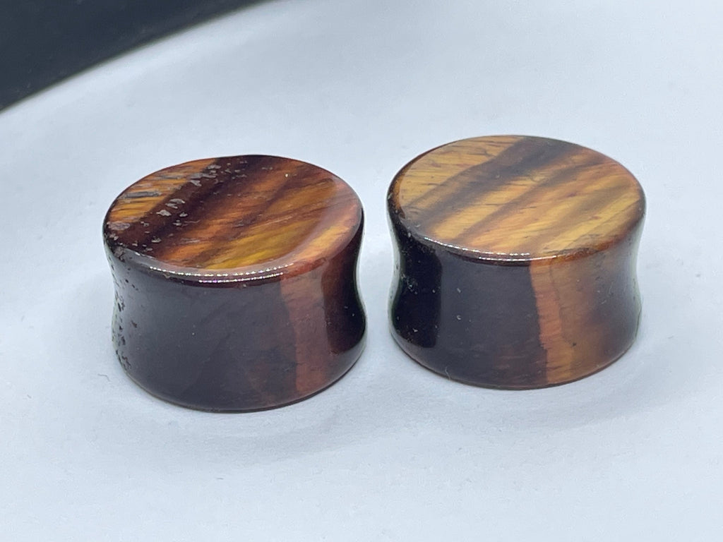 OOAK Brown Tiger’s Eye Plugs – 3/4" (19mm)