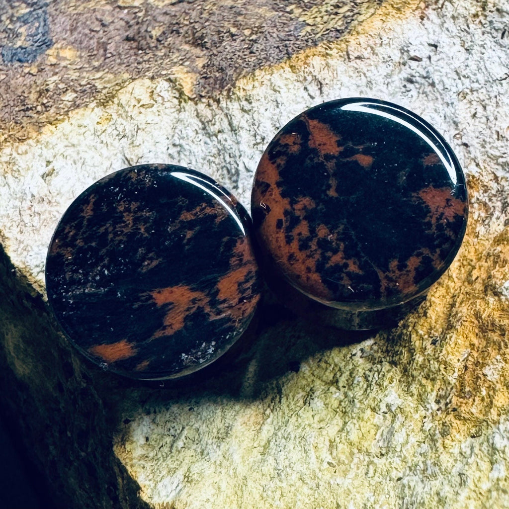 OOAK Mahogany Stone Plugs – 1/2" (13mm)