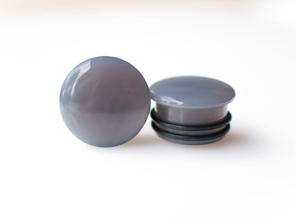 Grey Agate Plugs – Single Flared Stone Gauges