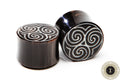 Horn Tri-Spiral Bone Inlay Plugs – 3/4" (19mm)