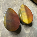 OOAK Tiger’s Eye Teardrop Plugs – 7/8" (22mm)