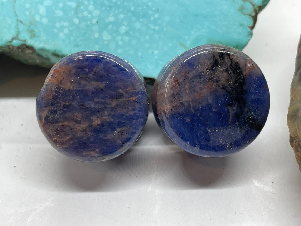 OOAK Blue Sodalite Stone Plugs – 5/8" (16mm)