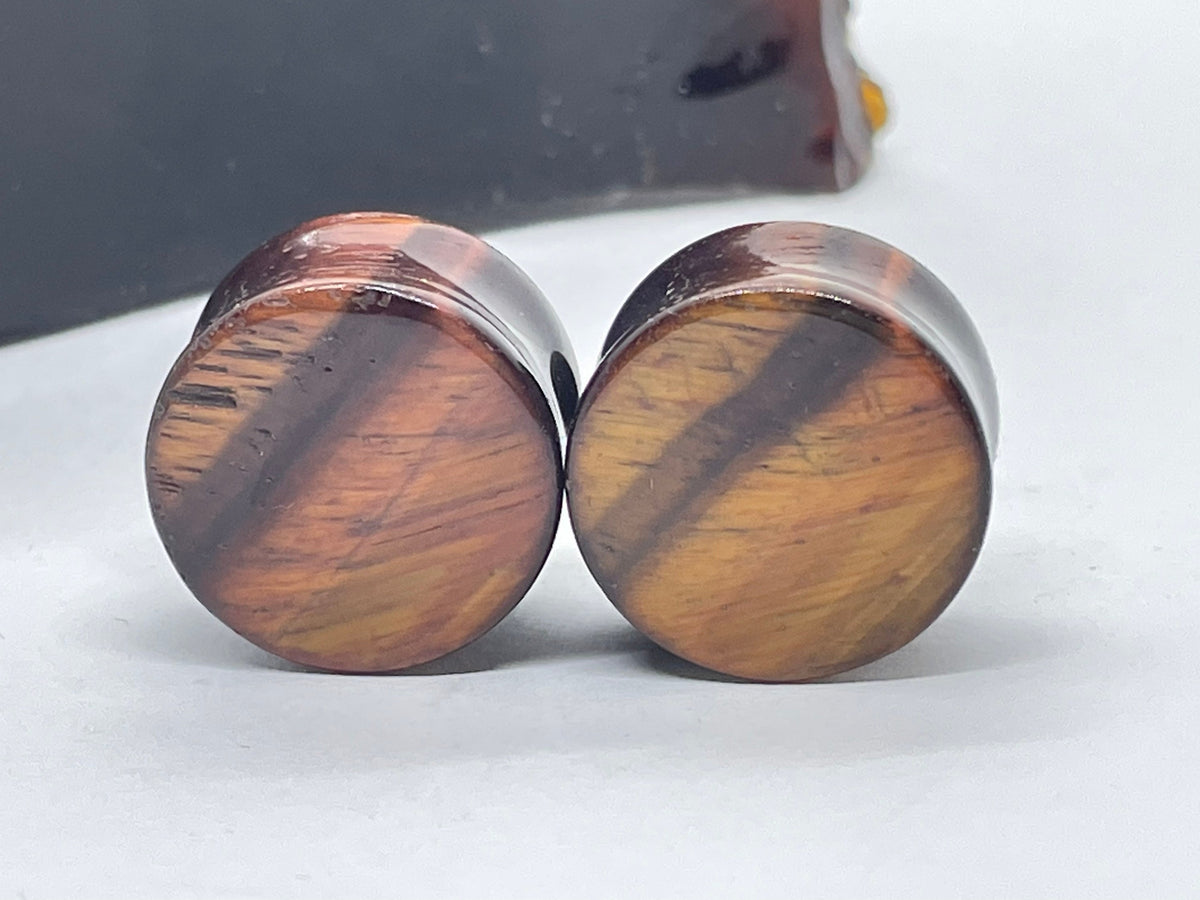 OOAK Brown Tiger’s Eye Plugs – 3/4" (19mm)