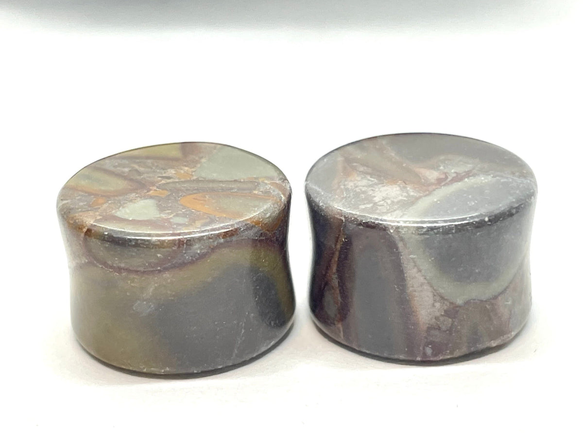 OOAK Black Jasper Stone Plugs – 3/4" (19mm)