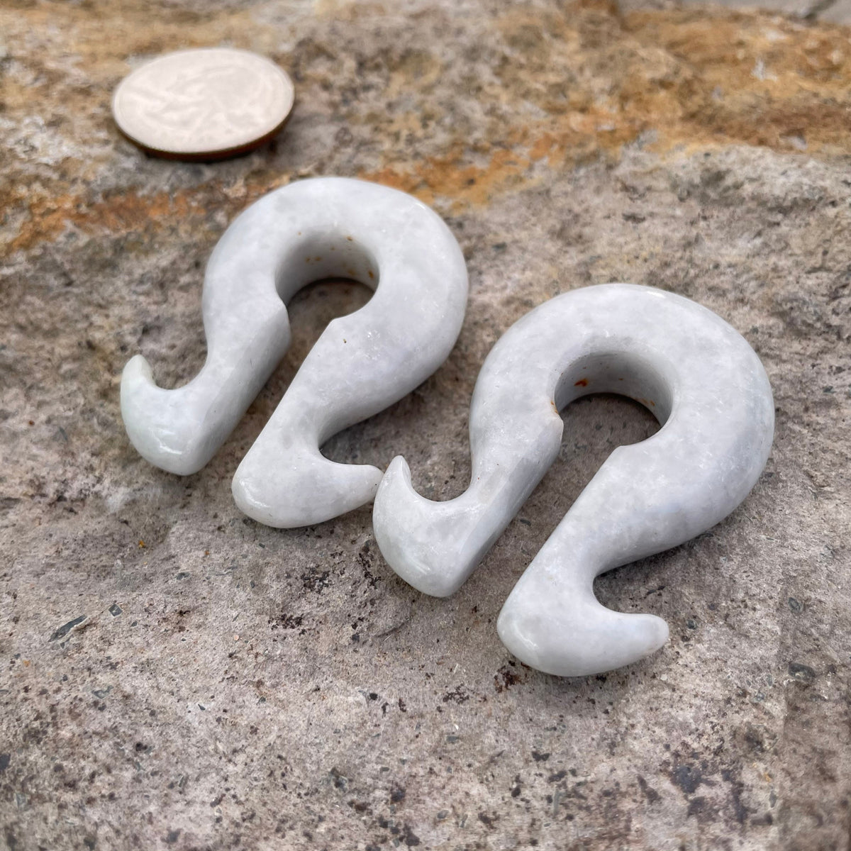 OOAK Jadeite Omega Ear Hangers – 7/16" (11mm)