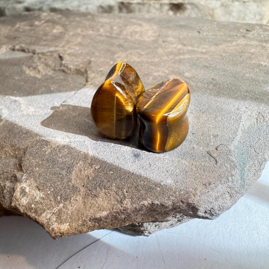OOAK Tiger’s Eye Teardrop Plugs – 1/2" (13mm)