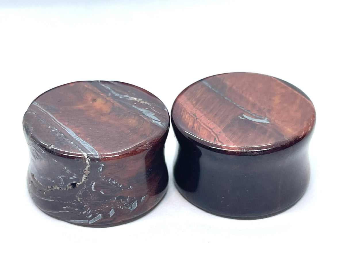 OOAK Red Tiger’s Eye Plugs – 3/4" (19mm)