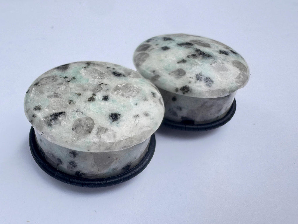 Aqua Blue Dalmatian Jasper Plugs – Single Flared Gauges